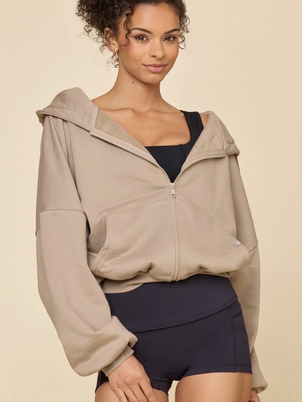 P.E Nation Beige Zip Hoodie